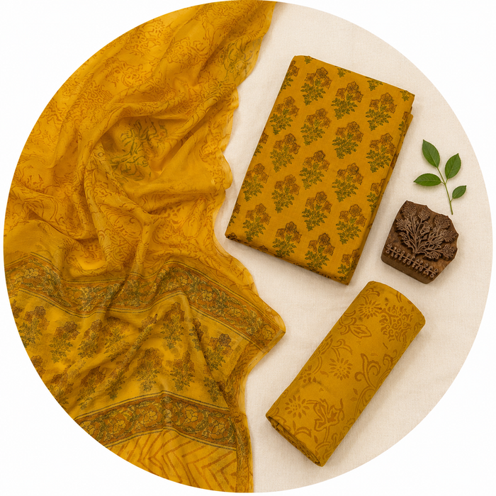 Chiffon Dupatta Suit Set