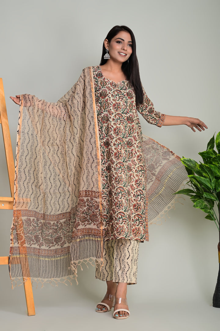 Hastkala Cotton Suit Kota Doriya Dupatta