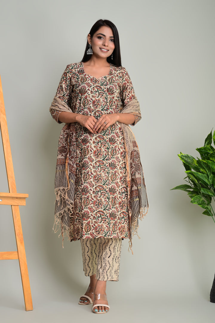 Hastkala Cotton Suit Kota Doriya Dupatta