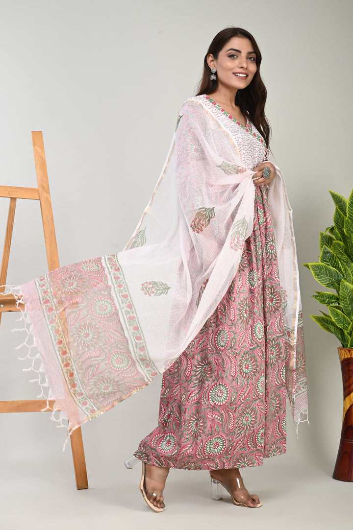 Hastkala Cotton Suit Kota Doriya Dupatta