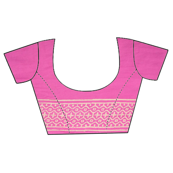 Pink Cotton Saree