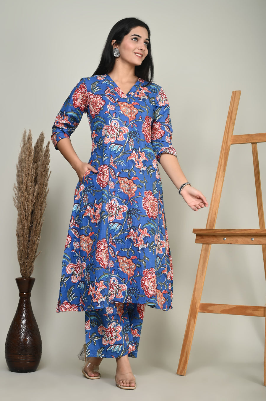 Cotton Top Bottom Set Bagru Hastkala Printers