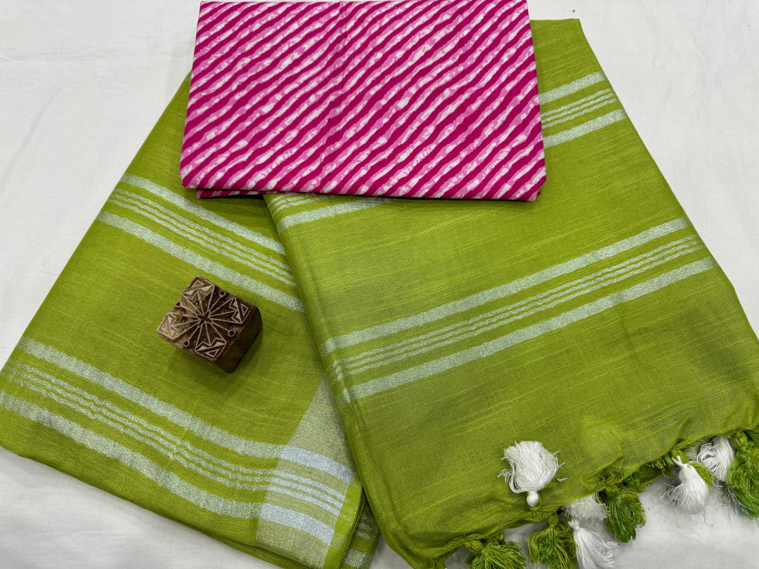Handloom Cotton linen Saree