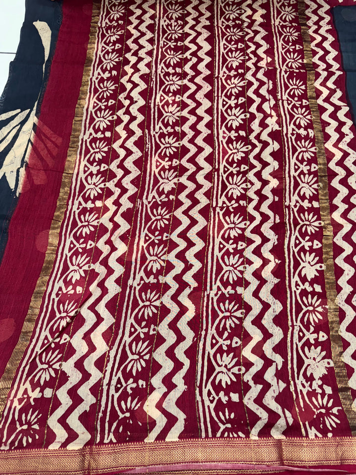 Handcrafted Maheshwari silk saree