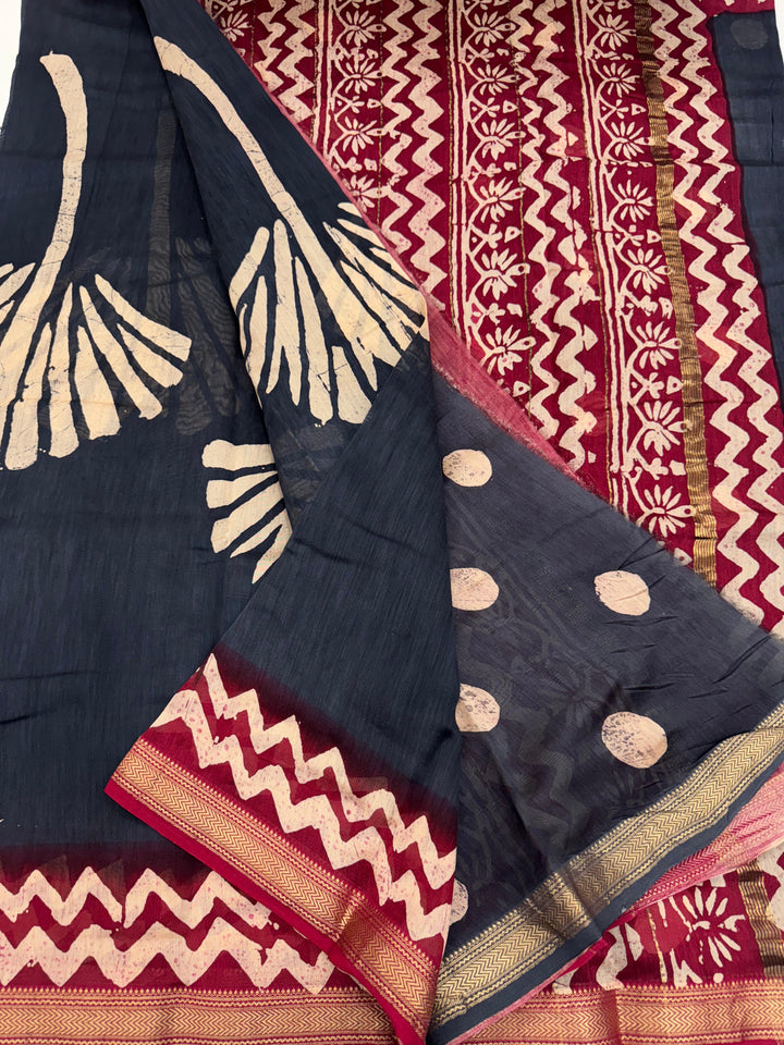 Handcrafted Maheshwari silk saree