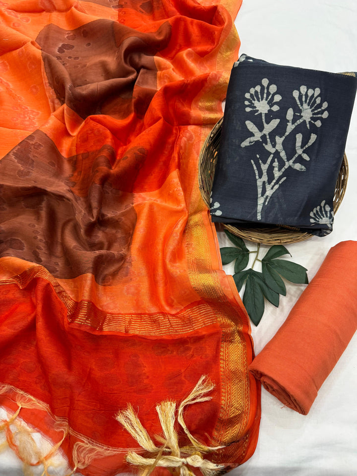 printed Maheshwari Silk suit