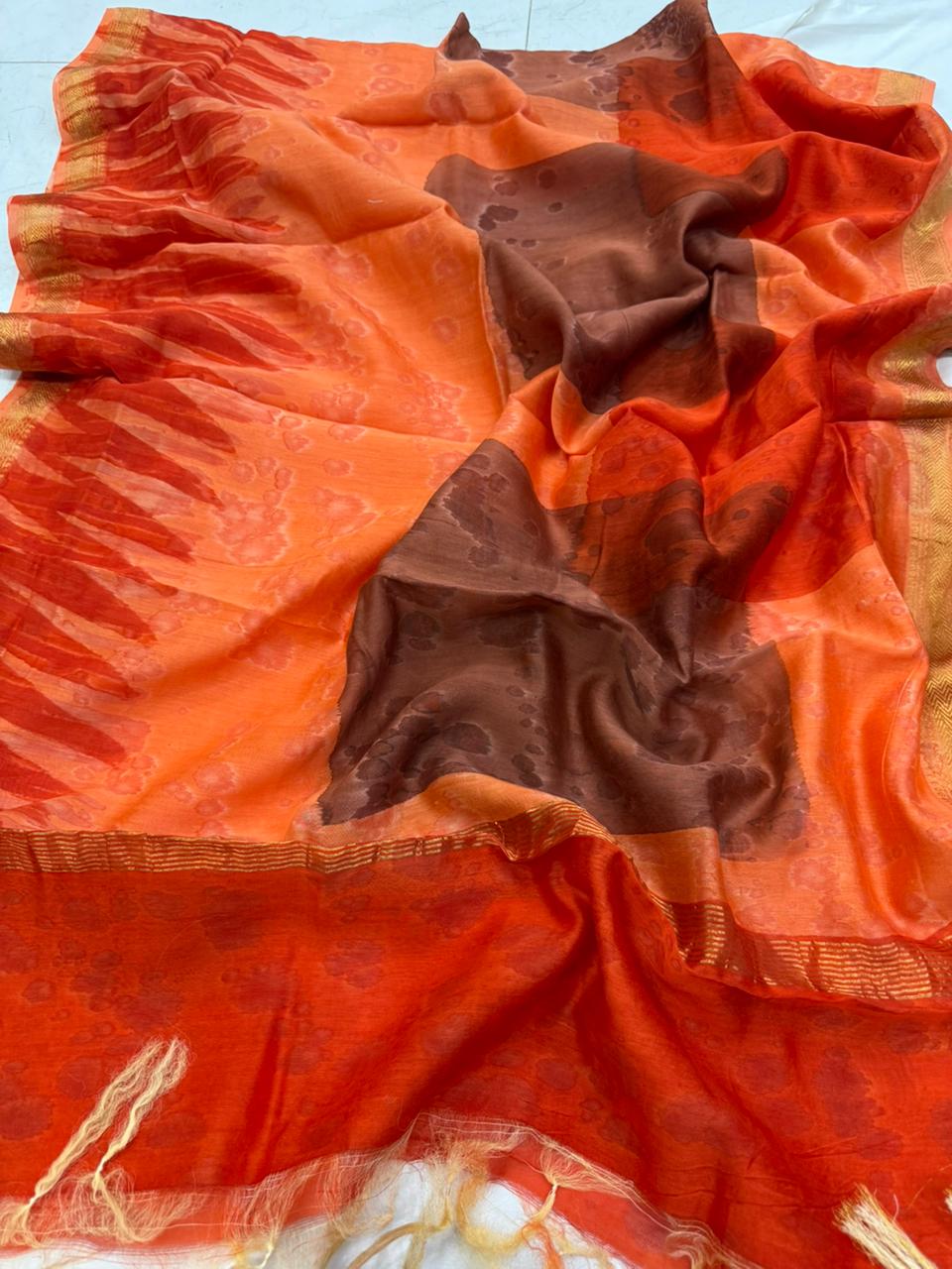 printed Maheshwari Silk suit