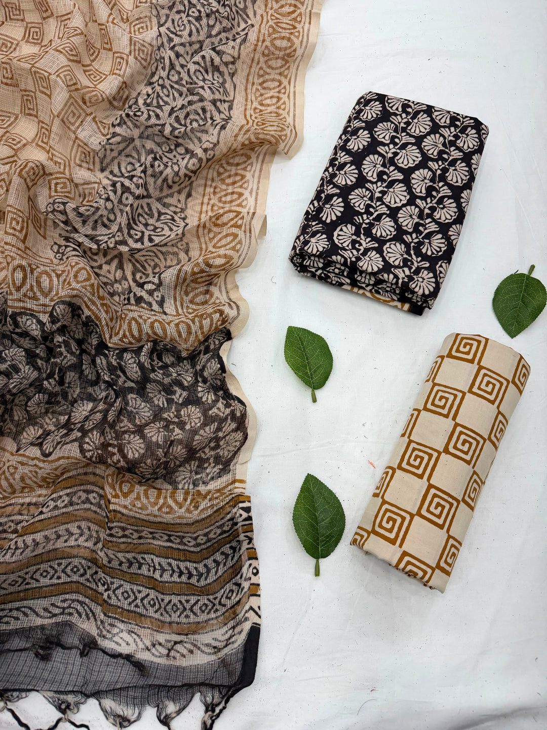 Jaipuri Cotton Suit Set With Kota Doriya Dupatta