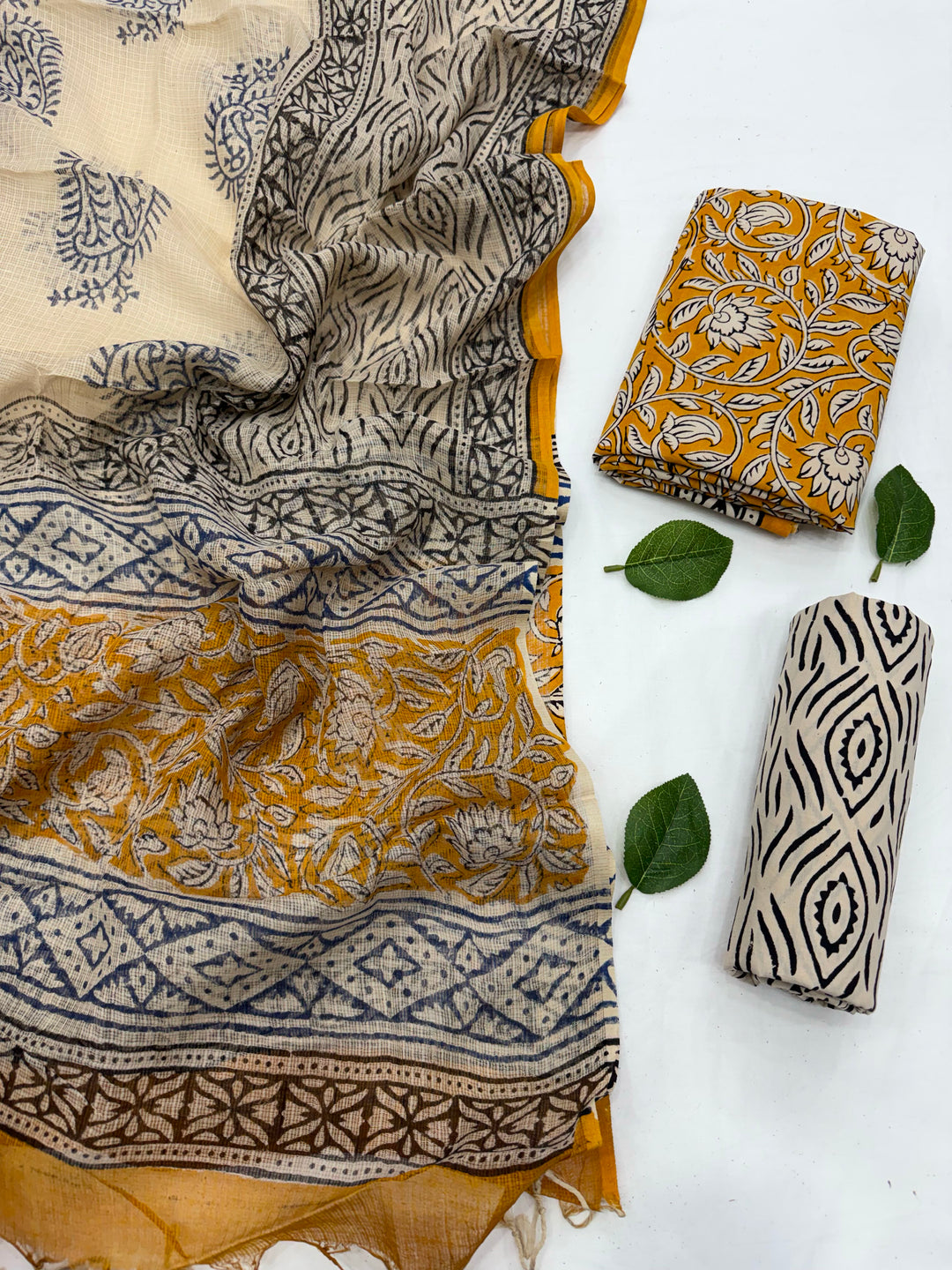 Printed Cotton suit with kota Doriya Dupatta