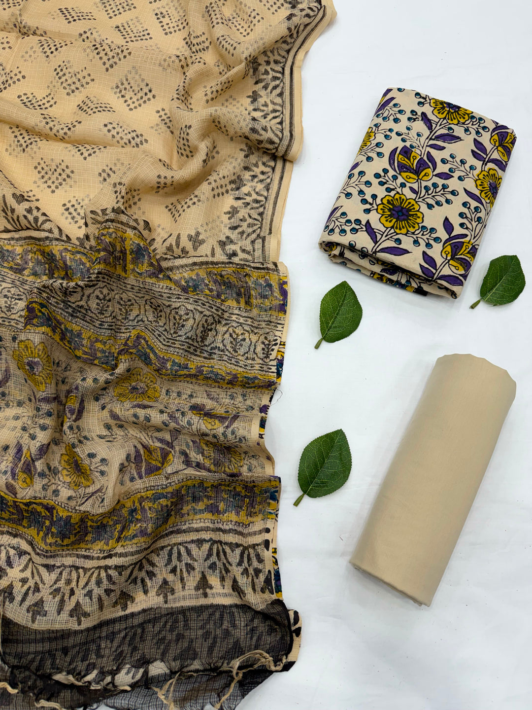 Bagru Print Cotton Suit Set With Kota Doriya Dupatta