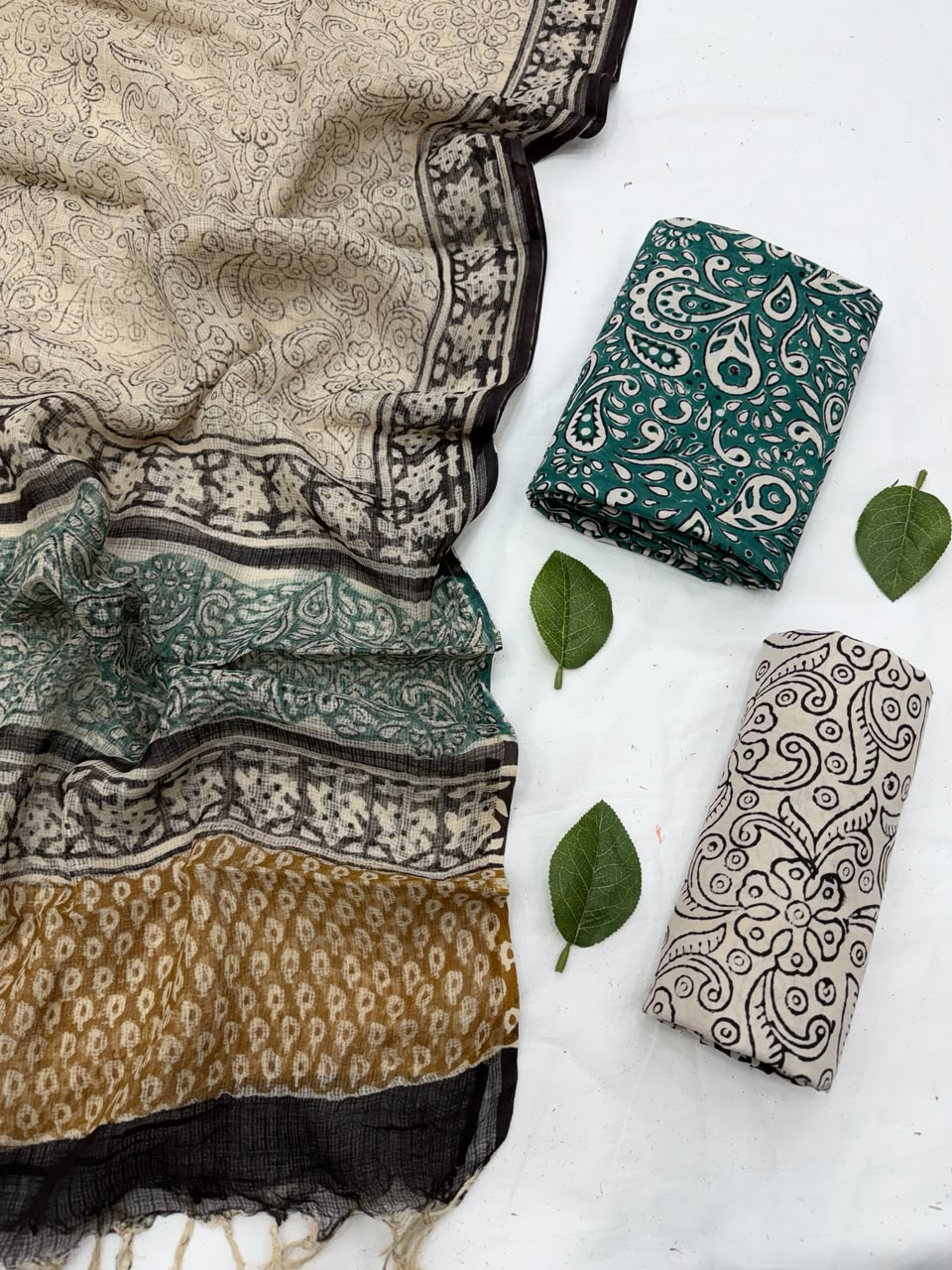 Cotton suit with kota Doriya Dupatta