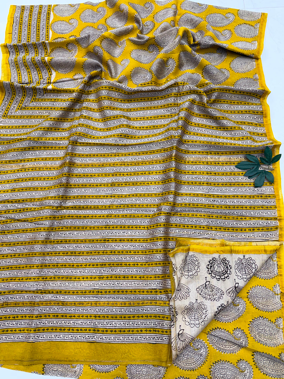 Bagru Print Chanderi Silk Saree.