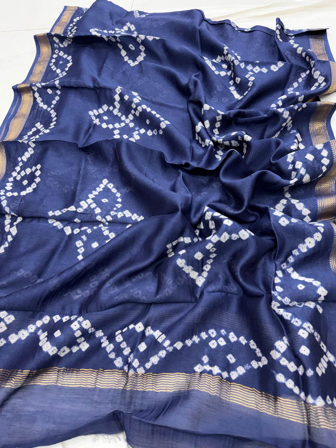 Bandhani Maheshwari Silk Suit Set