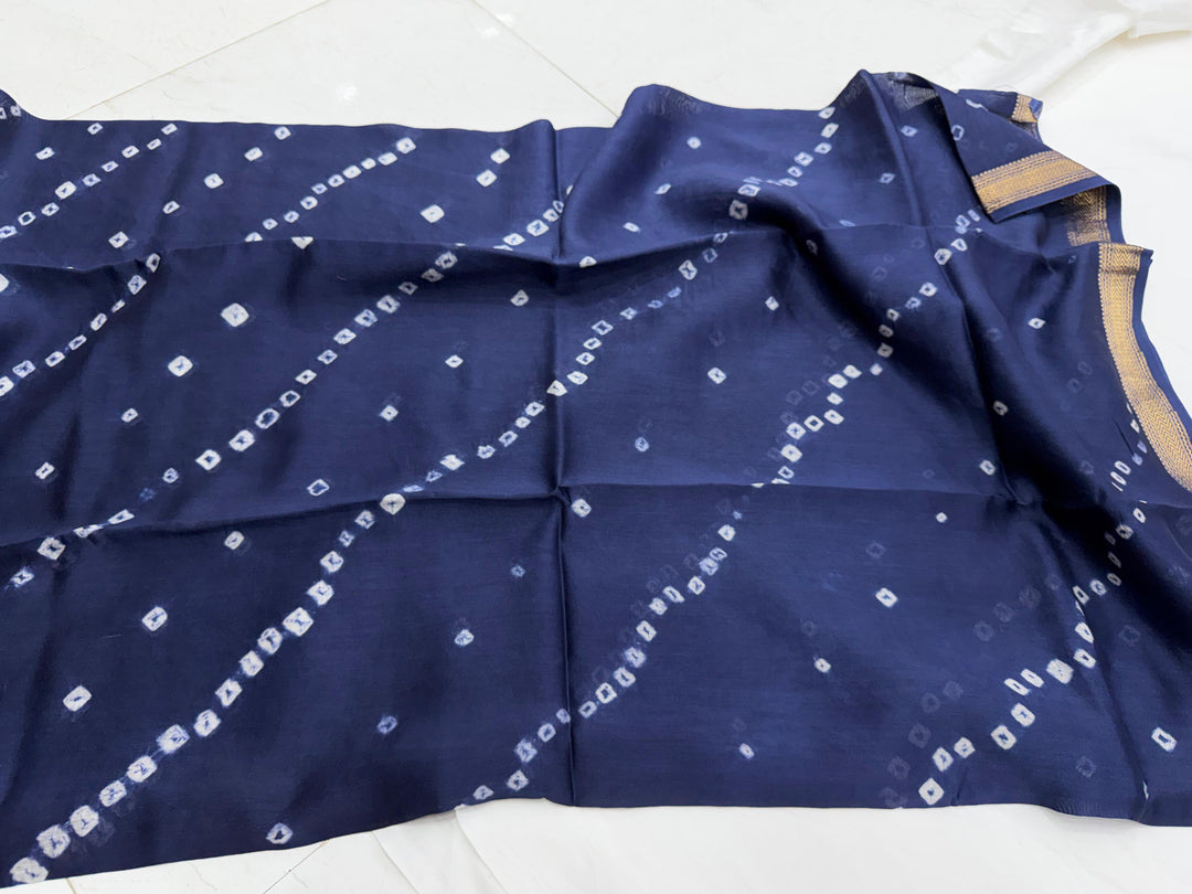 Bandhani Maheshwari Silk Suit Set
