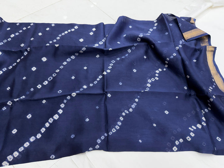 Bandhani Maheshwari Silk Suit Set