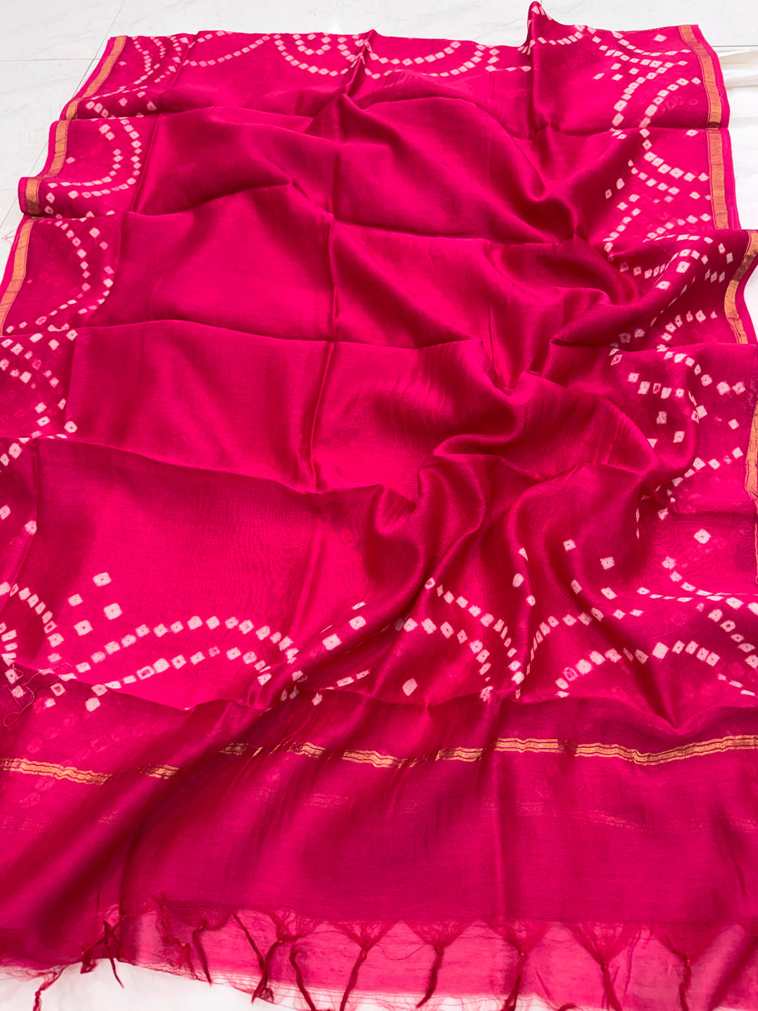 Bandhani Chanderi Silk Suit Set