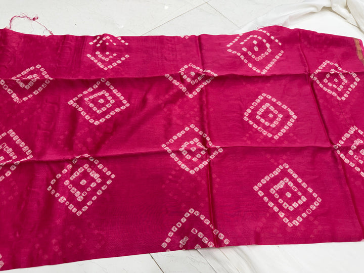 Bandhani Chanderi Silk Suit Set
