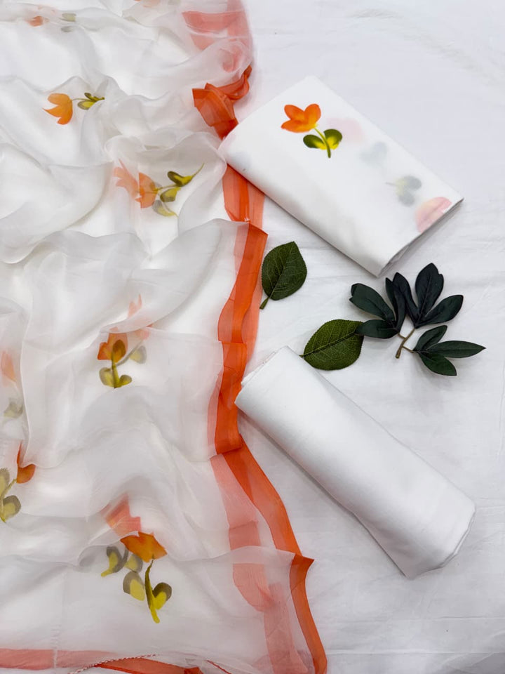 Cotton Suit With Chiffon Dupatta