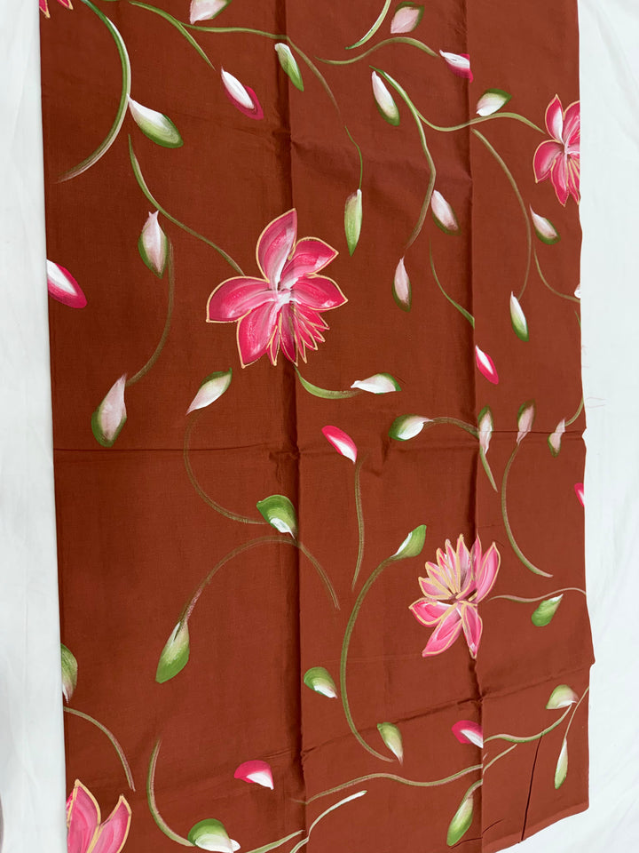 Beautiful Cotton Suit With Chiffon Suit
