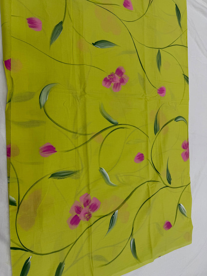 Trendy Cotton Suit With Chiffon Dupatta