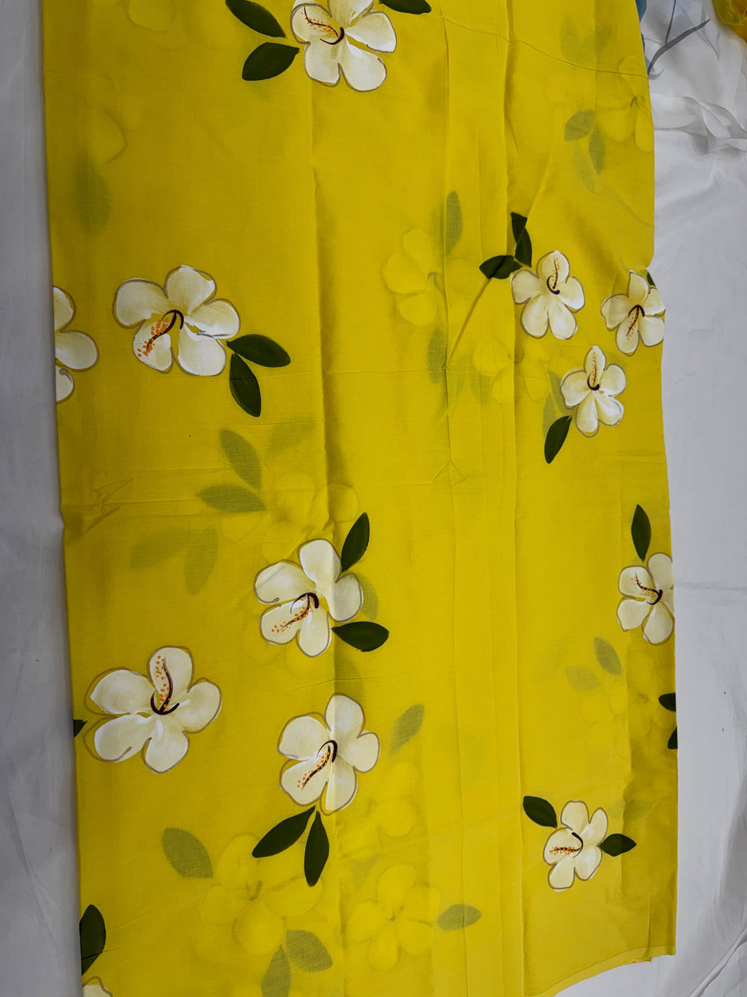 Hand Painted Cotton Suit With Chiffon Dupatta