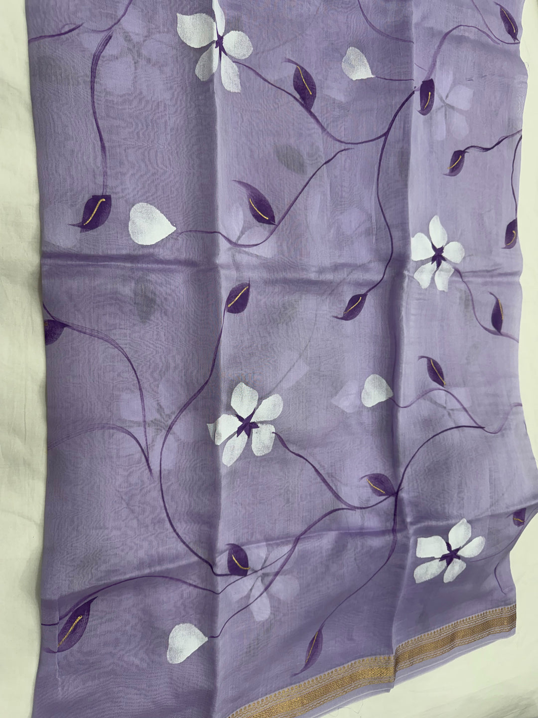 Hand Painted Maheshwari Silk Suit Set