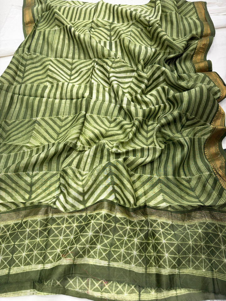 Stiching Shibori  Maheshwari Silk Suit