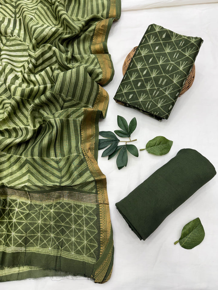 Stiching Shibori  Maheshwari Silk Suit