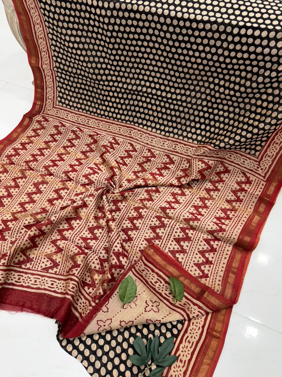 Handcrafted Maheshwari silk saree