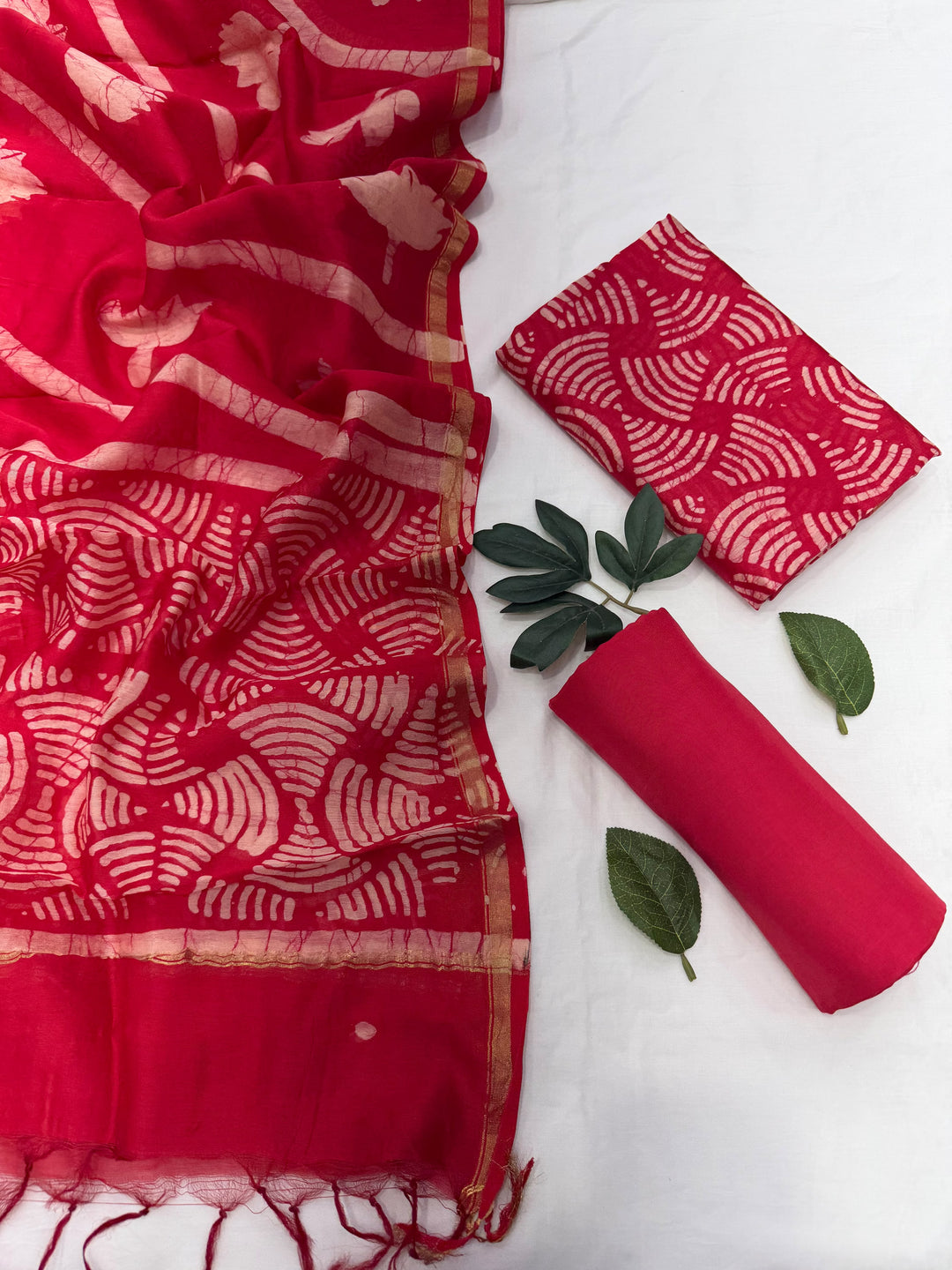 Batik Chanderi Silk Suit Set