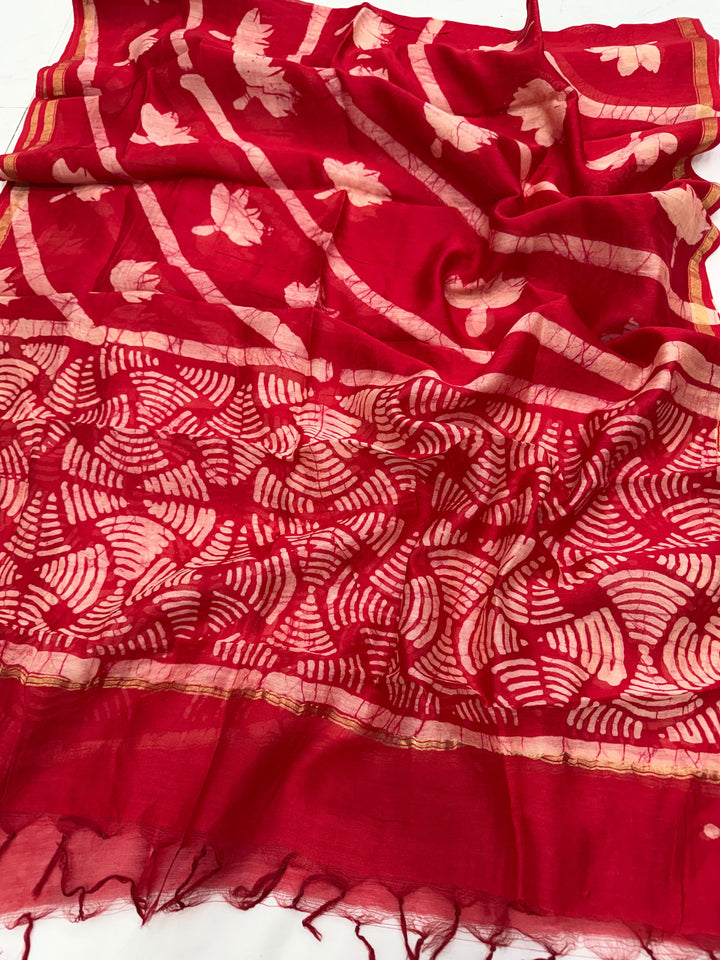 Batik Chanderi Silk Suit Set