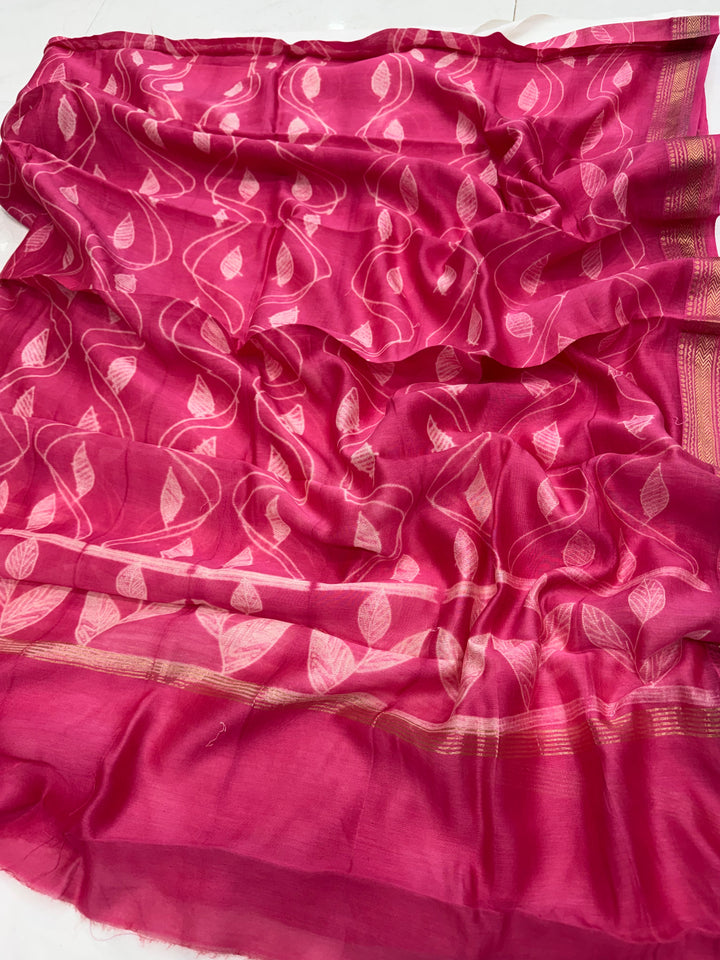 Stitching shibori Maheshwari Silk Suit Set