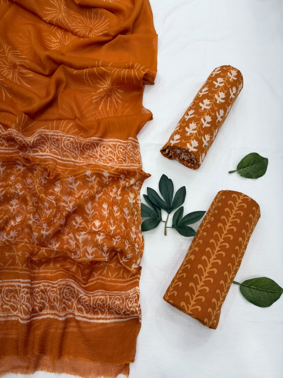 Cotton Suit With Chiffon Dupatta
