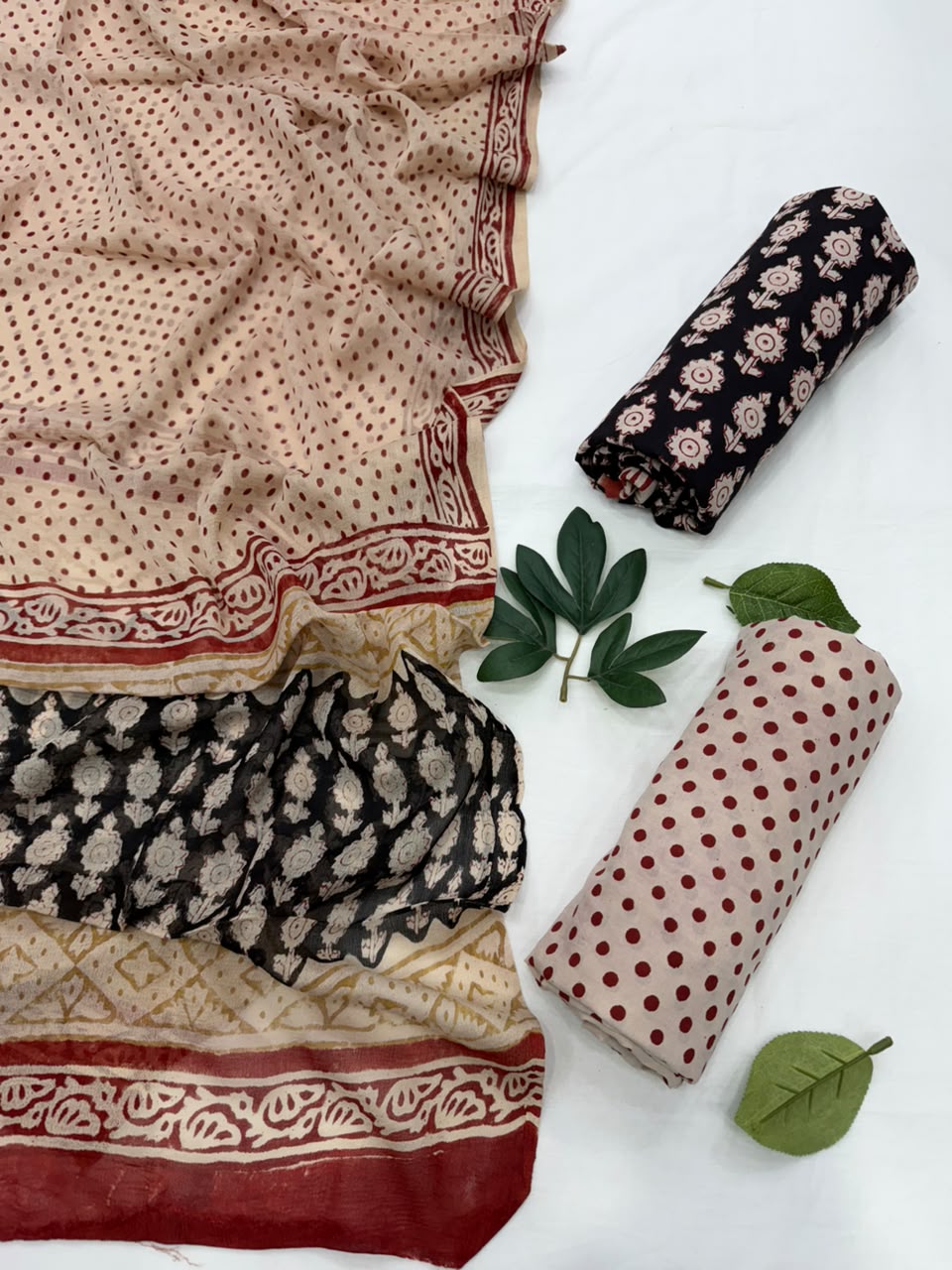 Cotton Suit With Chiffon Dupatta