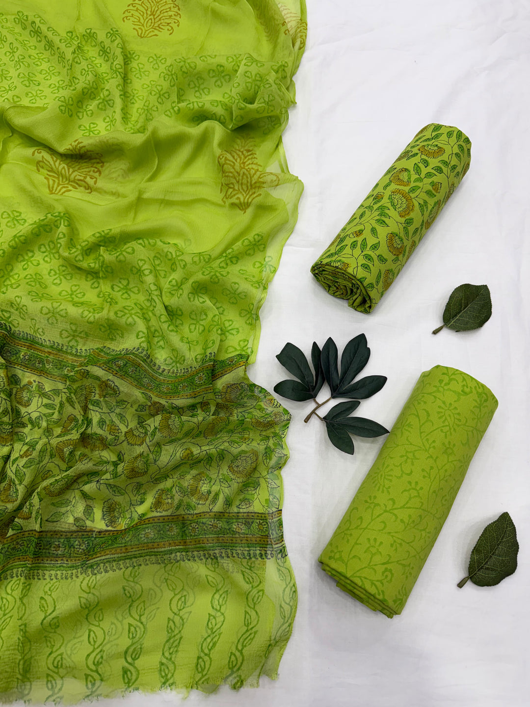 Cotton Suit With Chiffon Dupatta