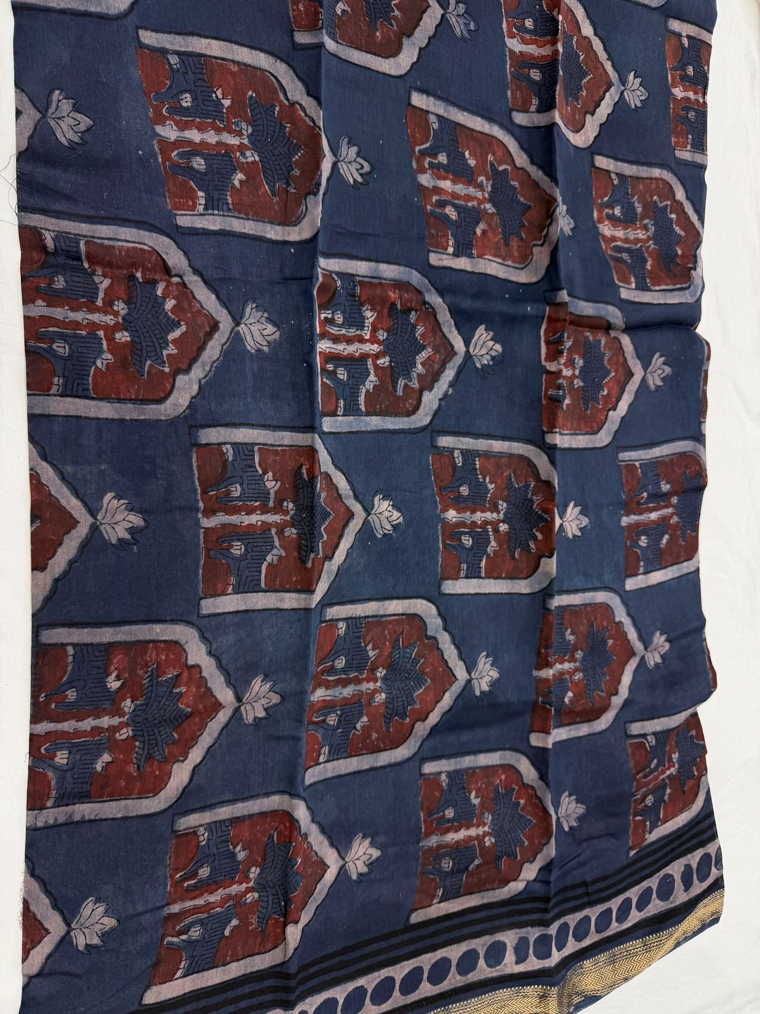 Bagru Dabu Print Maheshwari Silk Suit Set