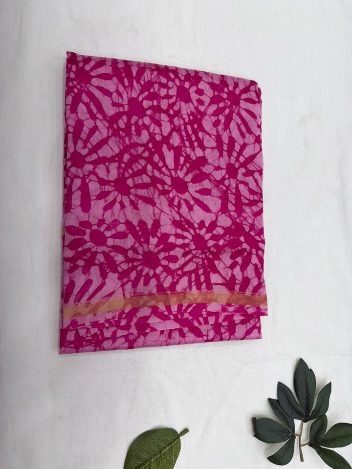 Batik Print Chanderi Silk Suit Set with Dupatta