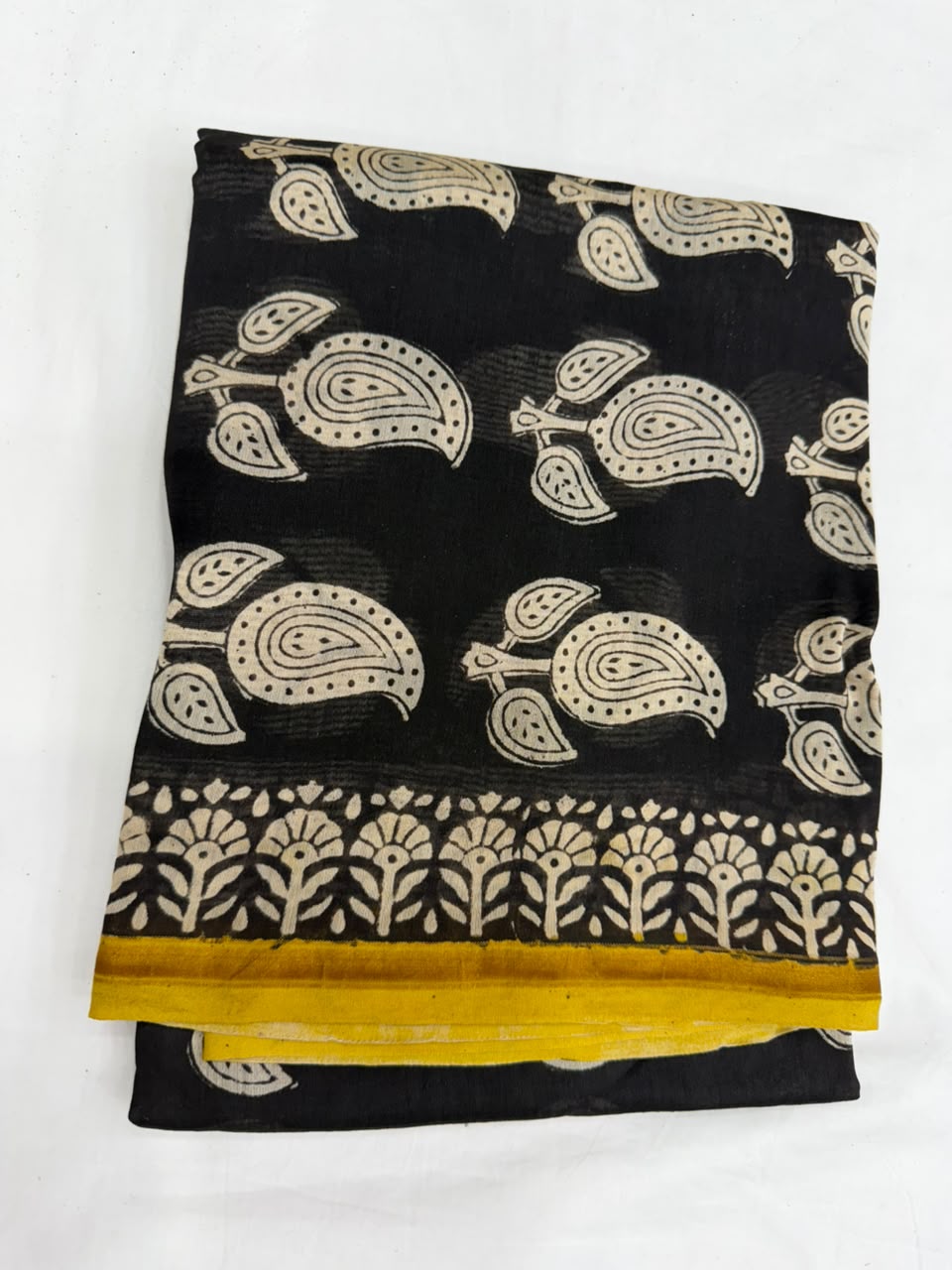 Paisley Print Bagru Hand Block Printed Chanderi Silk Suit Set