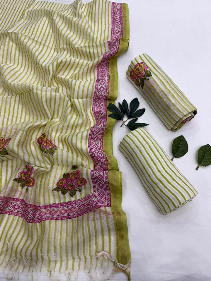 Hastkala Pure Chanderi Silk Suit Set with Dupatta