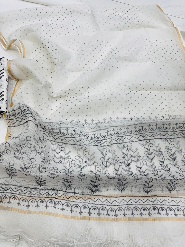 Beautiful Cotton Suit Set With Kota Doriya Dupatta