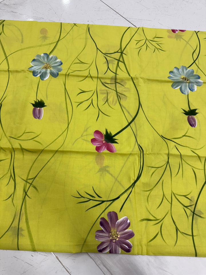 Trendy Cotton Suit With Chiffon Dupatta