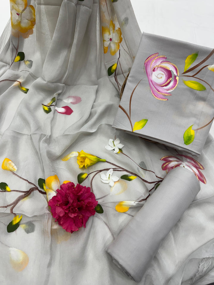 Cotton Suit With Chiffon Dupatta