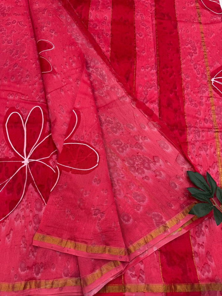 Block Printed Chanderi Silk Saree