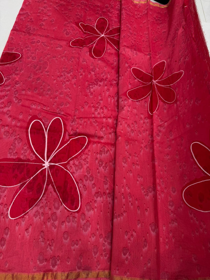 Block Printed Chanderi Silk Saree