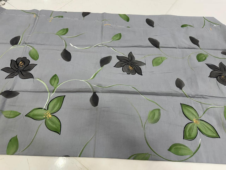 Trendy Cotton Suit With Chiffon Dupatta