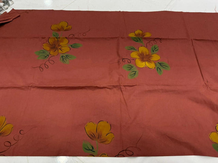 Cotton Suit With Chiffon Suit