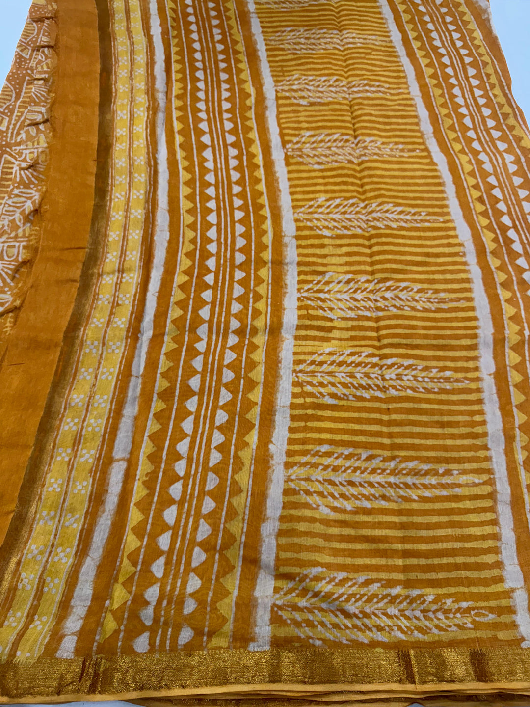 Block Printed Maheshwari silk saree