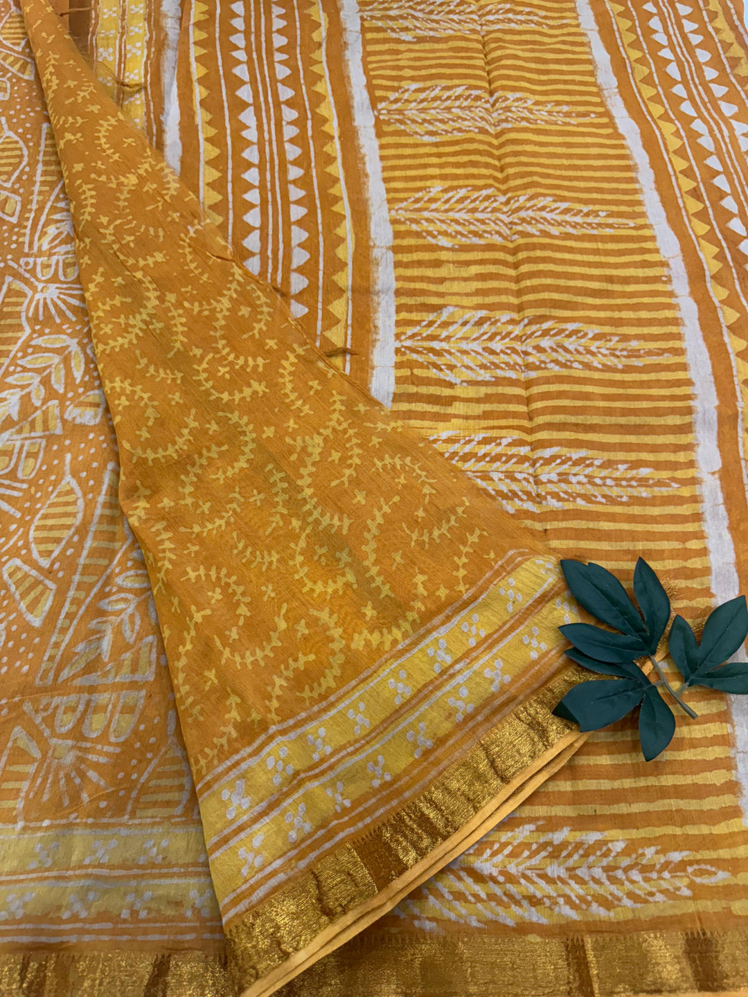 Block Printed Maheshwari silk saree