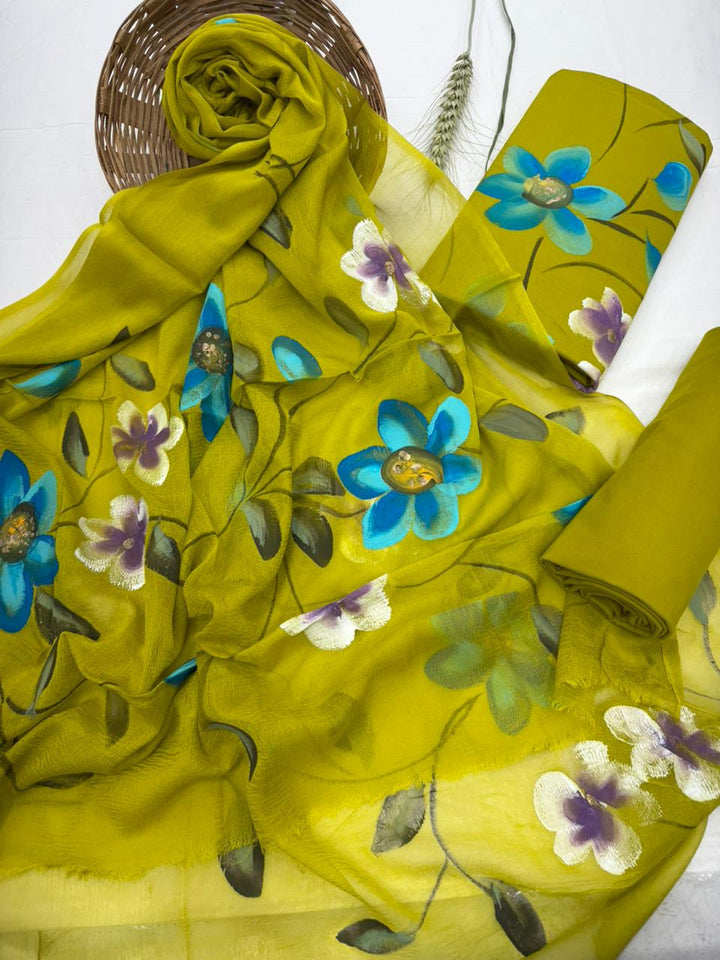 Daily Use Cotton Suit with Chiffon Dupatta