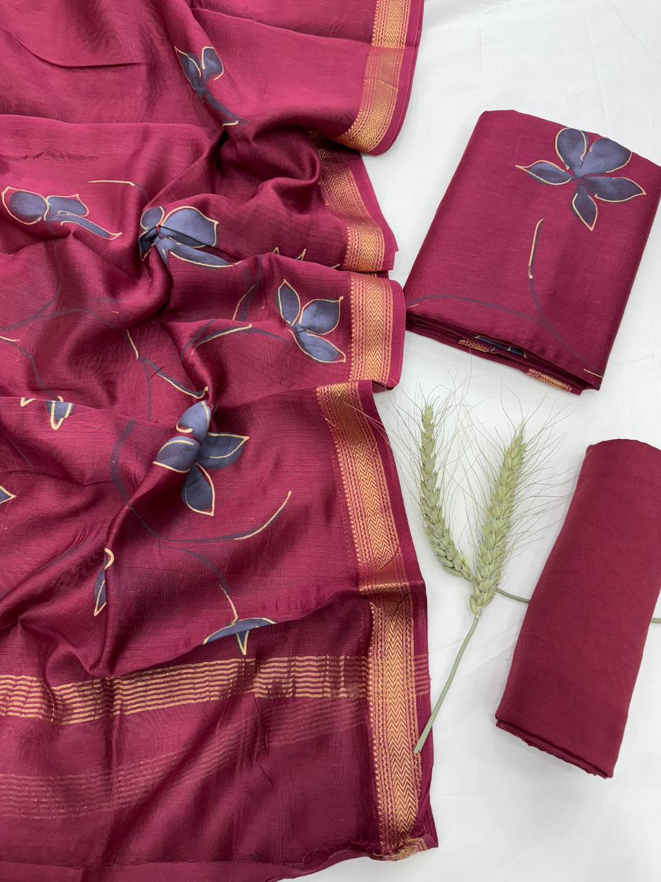 Maheshwari Silk Suit Set